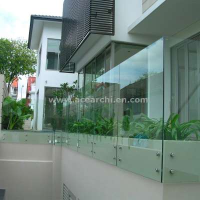 304 / 316 ss Glass Fittings Stainless Steel Standoff Balcony Railing for Glass Balustrade